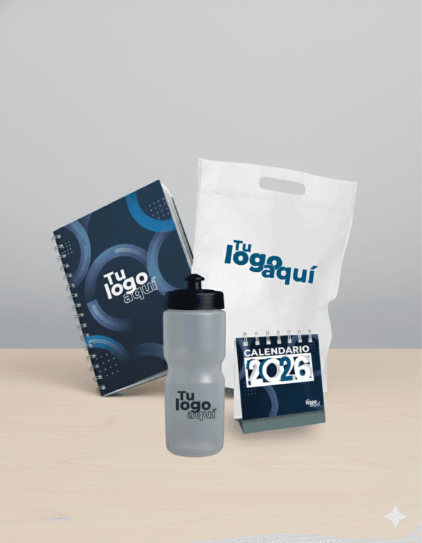 KIT 2 | CUADERNO, TERMO GYM, CALENDARIO MINI, BOLSA CAMBREL. - Imagen 2